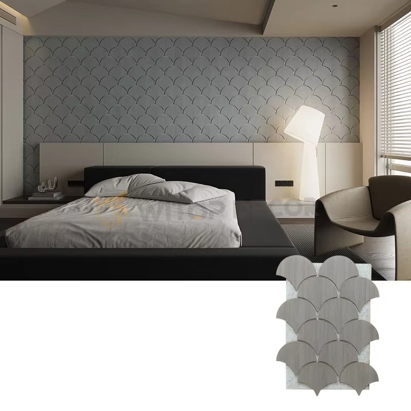 Light Curved Wood Slat Wall Pa